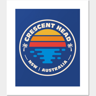 Retro Crescent Head New South Wales NSW Australia Vintage Beach Emblem Posters and Art